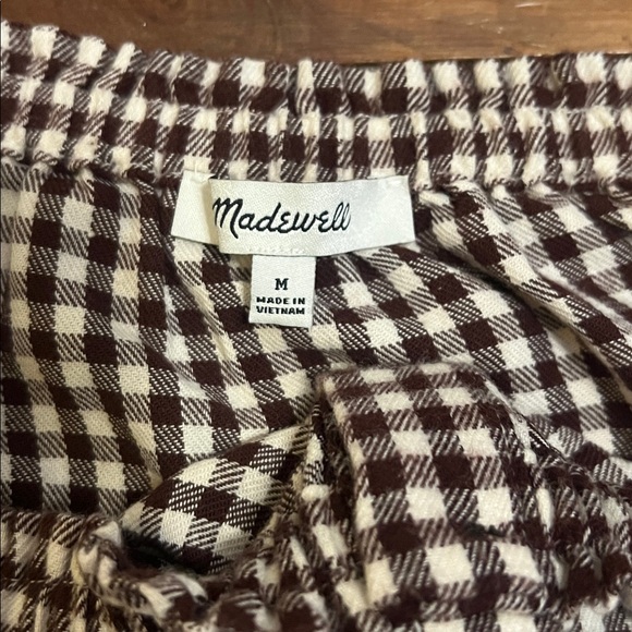 Madewell Plaid Puff Sleeve button down top size M - Picture 7 of 15